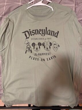 Disney Long Sleeve Tee in Sage Green with Classic Characters